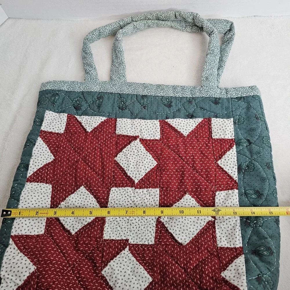 Handmade Quilted Patchwork Tote Bag Cotton Grocery Shopping Reusable